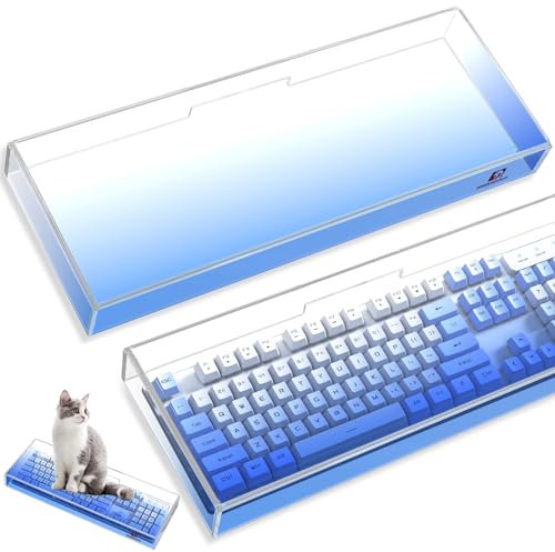 MAMBASNAKE Premium-Acryl-Volltasten-Tastaturabdeckung, Staubschutz, wasserdicht, stoßfest, transparente Tastaturabdeckung für mechanische PC-Gaming-Tastatur, 17 * 6 * 1,9 Zoll für K61 K68 K87 K98 K104