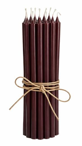 Confezione da 12 candele sottili, altezza: 20 cm, diametro: 1,3 cm, diversi colori, durata 2,5 ore, candela Avvento Natale, colore: rododendro