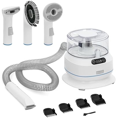 Wiesenfield Tondeuse pour chien Aspirateur Rasoir sans fil 5 accessoires 350 W Tondeuse pour animaux Tondeuse pour chien professionnelle Tondeuse toilettage chien Tondeuse pour chien sans fil