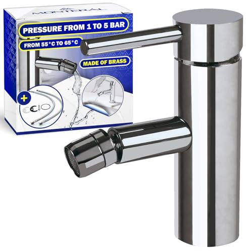 Robinet de Bidet en Laiton Chromé avec Cartidge en Céramique et Jeu de Connexions - Garantie de 10 Ans - MONTERAL