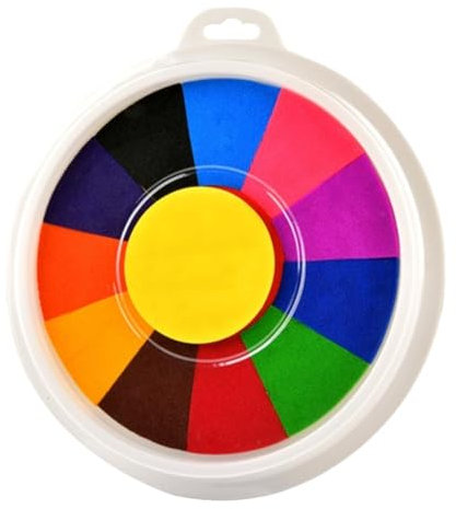 JchEnye Bunter Stempelhalter, Fingerstempel, 12 Farben, ungiftig, abwaschbar, Kinderstempelhalter, Fingerstempelfarbe zum Basteln, für Kindergeburtstage und zum Bemalen von Stoffen