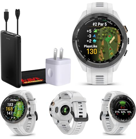 Garmin Approach S70 42MM GPS Golf Fitness Preimum Smartwatch for Men, Lightweight 1.2 Touchscreen AMOLED Display and 42000 Preloaded Courses -White- Garmin Watches for Men