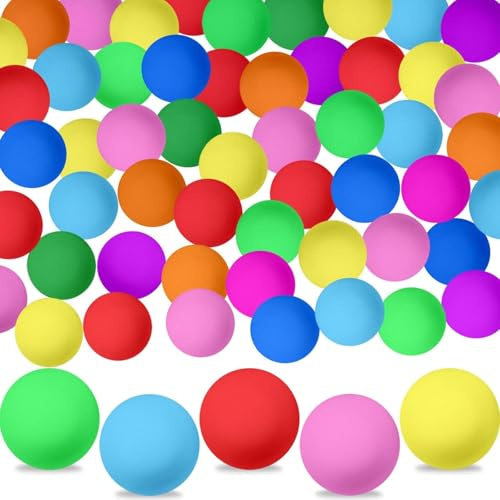KOMUNJ 40 palline da ping pong colorate, 40 mm, per adulti e bambini, giochi di famiglia (colore casuale)