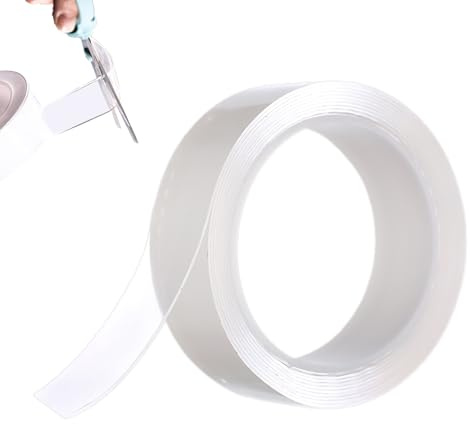 Generico Nano nastro biadesivo, nano nastro biadesivo per montaggio resistente e resistente, adesivo trasparente ad alta viscosità per poster, quadri, tappeti