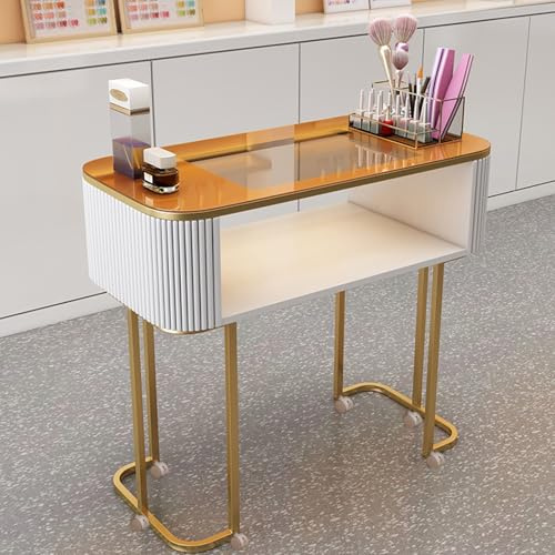 Professioneller Maniküretisch mit Ablagen - Moderne Nagelstation für Salon und Heimgebrauch, ideal für platzsparendes Design