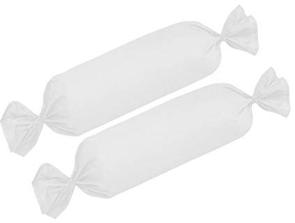TRAUMSCHLAF Edel-Linon Kissenbezüge 2er Set Weiss, 2X Nackenrollenbezug 26x79 cm