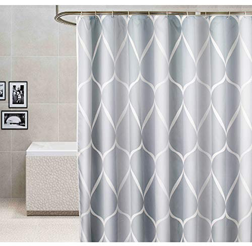GONOVE Duschvorhang für Badezimmer 280 x 200 cm Schimmelresistent Dicke Polyester Stoff Geometrische Duschvorhang Liner Wasserdichter Langer Badevorhang mit Haken, waschbar und gewogen Saum