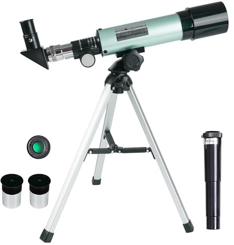 Misilmp Astronomical Telescope, Teleskop für Kinder Zoom 360/50 mm 90X HD Monokulares Weltraumteleskop für den Außenbereich, tragbares Refraktor-Spektiv mit Stativ für Kinder/Erwachsene/Anfänger