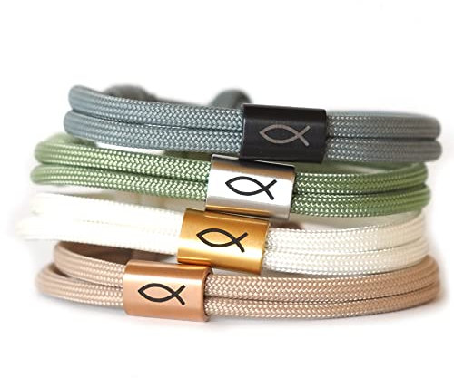 Fisch Surfer Armband und persönlicher Namensgravur Konfirmation Kommunion Taufe Weihe Edelstahl Jungs Mädchen