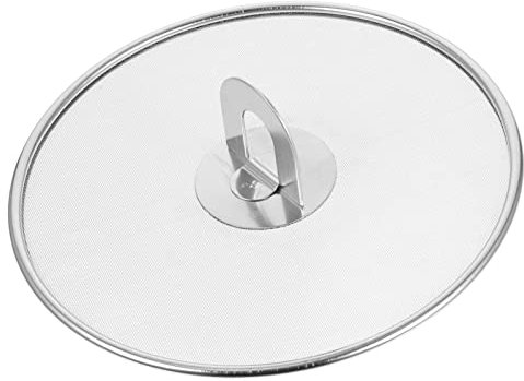 Luxshiny Couvercle Anti Projection Huile 21Cm En Acier Inoxydable Flexible Avec Poignée Sécurité Cuisine Grille Anti-Éclaboussures Universel Pour Poêles Et Casseroles