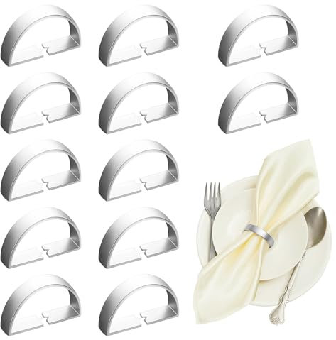 12 Pezzi Portatovaglioli ad Anello Portatovaglioli Anello Anelli portatovaglioli Semicerchio Lucido Adatto per Ristoranti Domestici Bar e Matrimoni la Maggior Parte Delle Feste a Tema