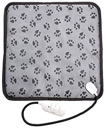 Kongou Tapis Chauffant Chat Electrique, Tapis Chauffant Imperméable pour Chien Et Chat, Coussin Chauffant Réglable pour Chien avec 3 Niveaux De Température pour Chiens Et Chats