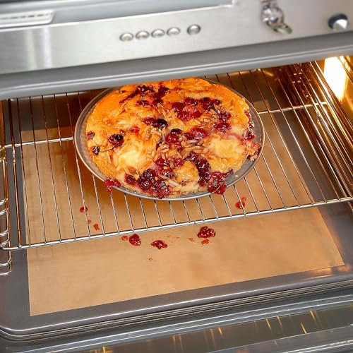 3 PAGEN Film de cuisson durable pour four - Papier sulfurisé réutilisable - Film de protection pour four résistant à la chaleur et antiadhésif - Découpable et passe au lave-vaisselle - 33 x 45 cm