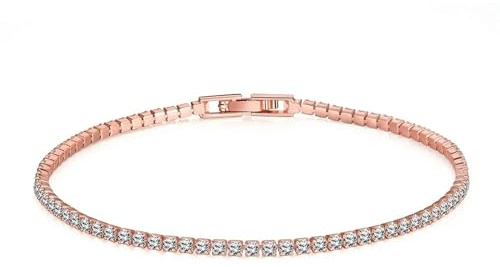 LWXLP Pulsera de Tenis de 16 cm a 19 cm con circonitas de 2 mm, joyería de Plata de Ley 925 auténtica