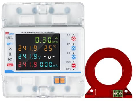 Disyuntor inteligente con WiFi, protección de reencendido automático, contador de electricidad 3P4W, interruptor de reencendido trifásico con múltiples funciones de protección, horario, funciones de