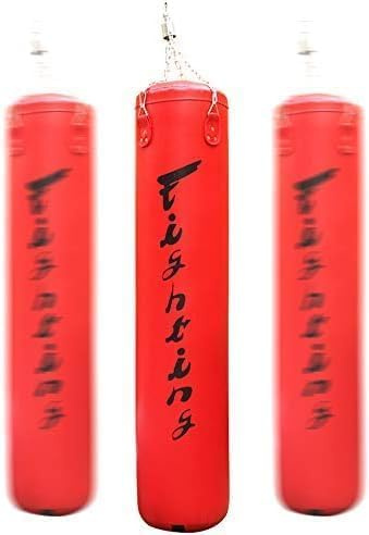 Boxningssäck För Boxningsträning, Ofylld Muay Thai Training Boxningssäck Med Hängande Kedja, Perfekt För Mma, Kickboxning, Kampsport, Red, 180cm