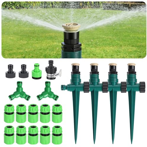 Arroseur de Pelouse Réglable 90 °/180 °/360 ° Arrosage Automatique du Jardin Comprend Divers Accessoires Le Jardin Parfait pour Vous