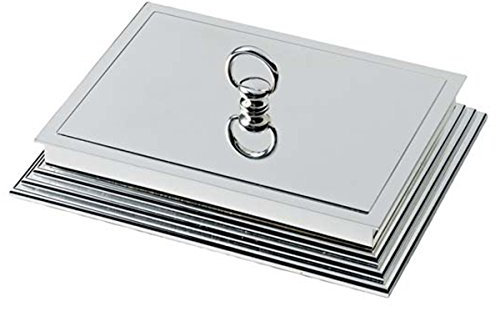 SILBERKANNE Humidor, Zigarettenbox, Zigarillodose, Kiste, Schatulle 17,5x13,5x2,5 cm Premium Silber Plated edel versilbert 2 teilig