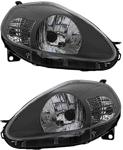 Set di fari alogeni anteriori sinistro e destro, vetro trasparente/antracite con motore elettrico per Model Grande Punto 199_ 199