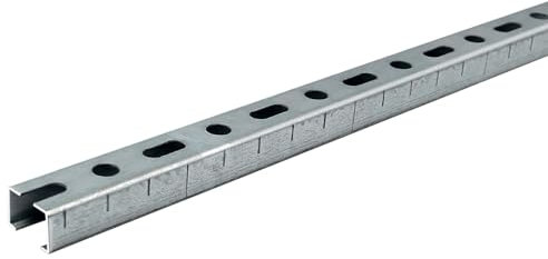 Dalsys Montageschiene 27/18, Schienenkonsole Silber 200cm, Lochschiene, C-Profilschiene, U-Schiene, u.a. zur Bildung von Traversen