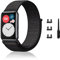 Niboow Armband für Huawei Watch Fit/Fit New/Fit Elegant/Fit SE, Weich Atmungsaktiver Ersatzriemen, Nylon Einstellbar Ersatzband für Huawei Watch Fit/Fit New/Fit Elegant/Fit Special Edition - Schwarz