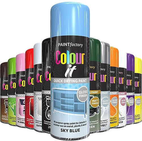 AlezyB - Sky Blue 400ml All Purpose Spray Paint | Use on Metal, Wood, Plastic and Multipurpose Aerosol Professional Quality Perfect Finish, for Interior Exterior and Excellent Coverage