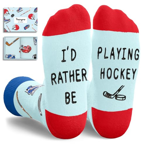 HAPPYPOP Hockey Gifts for Kids - Gifts for Sports Lovers, Ice Hockey Socks, Kids Boys Girls Socks
