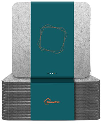 shinfly Untersetzer Gläser, Glasuntersetzer 12er Set, Filzuntersetzer Rund für Gläser, Rutschfester Hitzebeständiger Waschbarer Untersetzer, Coasters für Getränke, Bar, Tassen