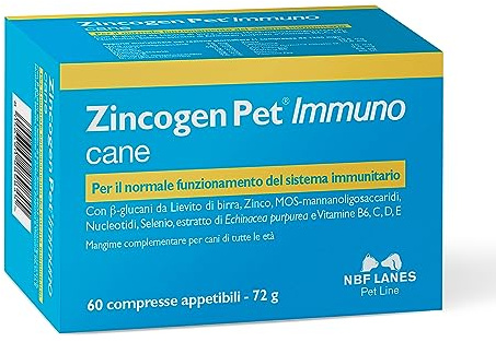 NBF Lanes | Zinkogen Pet Immun Hund, 60 smakliga tabletter, för normal funktion av hundens immunförsvar