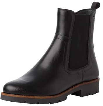 Tamaris Botines Chelsea para Mujer, Piel, Cómodos, Negro, 41 EU