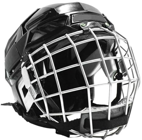 Anloximt Herren-Hockey-Helme, Straßen- und Rodeo-Helme, robuste und sichere Eishockey-Helme mit Käfig, schützende Hockey-Ausrüstung für Eishockey