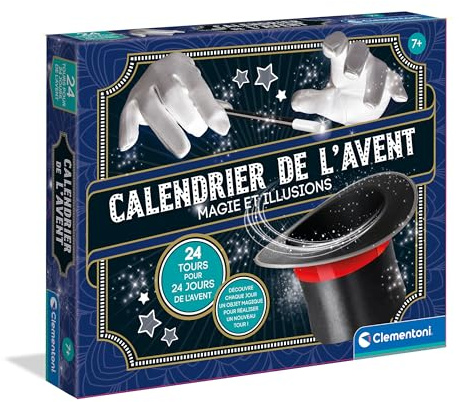 Clementoni | Calendrier de l’Avent Magie et Illusions | Enfants 7 Ans+ | Coffret 24 Tours Magiques | Apprentis Magiciens | Manuel Illustré | Développe Confiance & Créativité
