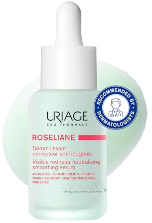 Uriage Roseliane Sérum Lissant Anti-Rougeurs - Correction Intense des Rougeurs & Sensations d'Échauffement - Ridules Visage - Hespéridine, Enoxolone, Niacinamide, Squalane, Eau Thermale Uriage - 30ml