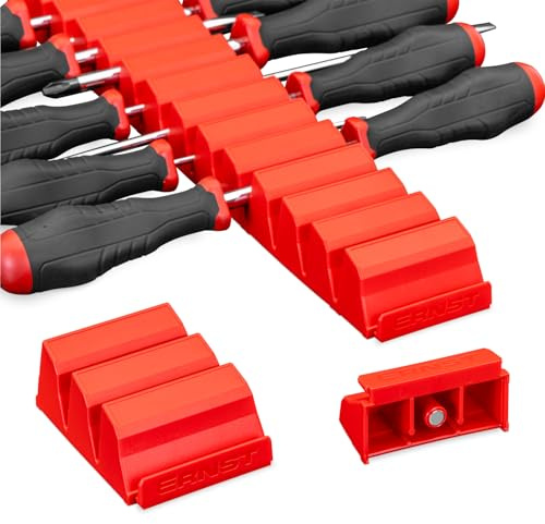 Ernst Manufacturing Screwdriver Pro - Modular Screwdriver Organizer for 26 Tools with Magnetic Base, Red - Made in The USA