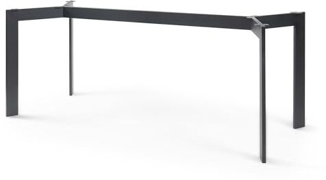 [en.casa] Pata para Mesa de Comedor Verg Patas para Muebles DIY Forma Rectangular Armazón de Mesa Escritorio Salón Cocina con Tornillos de Fijación Ajustables Acero 140x70x72cm Negro