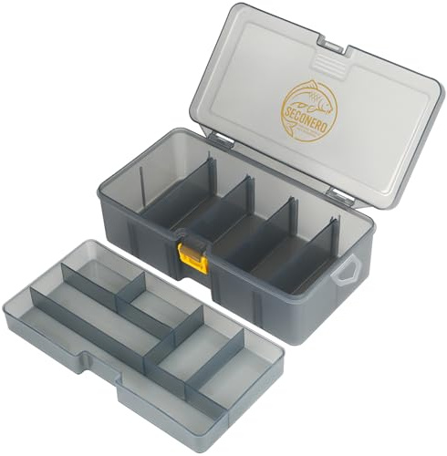 Seconero Fishing Tackle Box Organizer Tray with Adjustable Dividers
