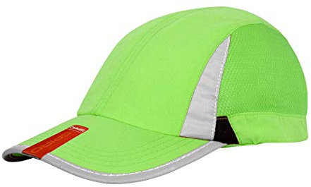 Gorra Ligera Transpirable de rápido secado, con detalle reflectante, Cierre ajustable con velcro, para hombre, mujer, unisex, para deporte (Verde Lima)