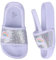 Girls Flip Flops Summer Slippers Kids Glitter Sliders Beach Bathroom Pool Cute Sandals Toddlers Home Shower Shoes Lightweight Non-slip Little Girls Sequins Slides for Indoor Outdoor Size 8 White