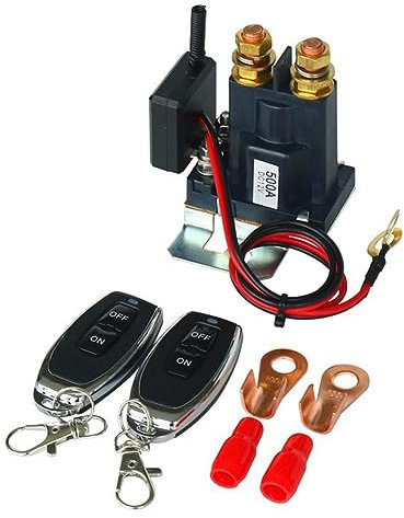 Pinafresa Interrupteur de Déconnexion de Batterie à Distance Cosses de Borne de Clé de Télécommande Améliorées 12V 500A pour Isolateur de Commutateur de Batterie de Camion de Voiture RV avec 2 Clés