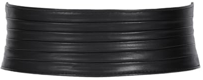 SANSTHS Women Wide Elastic Belts for Dresses Vintage Fashion Stretchy Waist Belts Ladies Cinch Belts Leather Waistband,Black,S