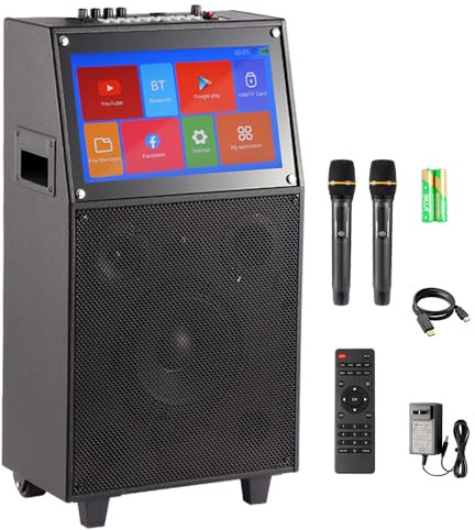 Touch screen testi display karaoke macchina built-in WiFi schermo proiezione altoparlante Bluetooth microfono set adatto per riunioni feste canto concorsi