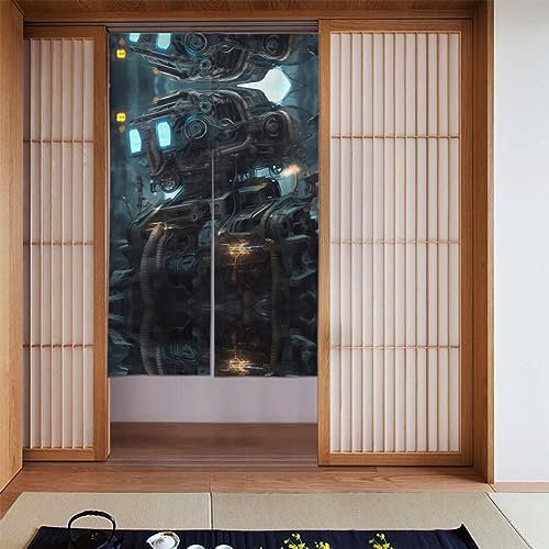 WZYWHJ Future Robot Printed Curtains - Versatile Room Dividers for Home, Office, Kitchen, Bathroom - Stylish and Functional Curtain 34 x 56 in