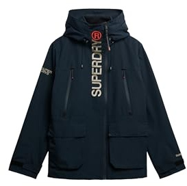 Superdry Men's Hooded Windbreaker with Embroidery, Dark Navy, S