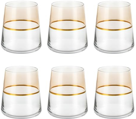 KASANOVA Set 6 bicchieri acqua 420 ml beige e oro Spectrum