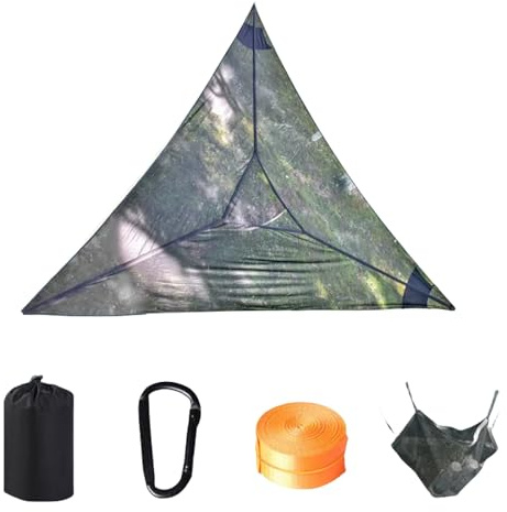 ELIXINFAZ Outdoor camping triangle hammock anti-rollover multi-person aerial tent hammock 280cm*280cm*280cm