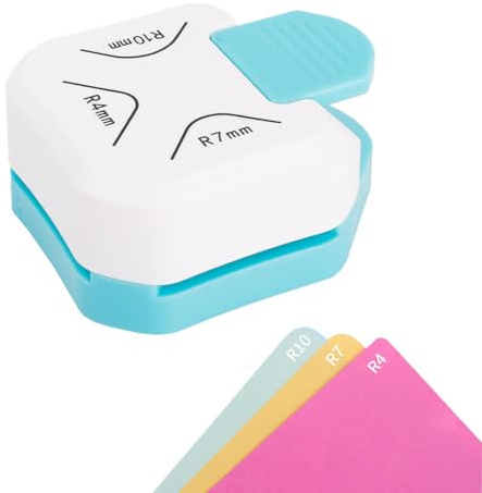 Taglia angoli carta Perforatore per Angoli Tondi-Bianco,blu -4/7/ 10 mm Creazione Taglierina Angolare per Carta, Biglietti, Inviti e Scrapbook-Accessori Creativi, Metallo e plastica