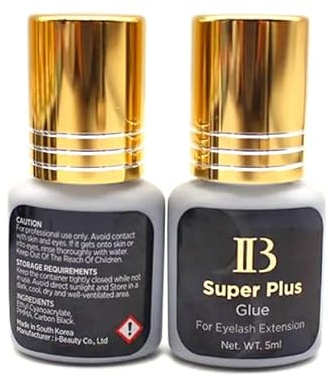 Pegamento para pestañas IB iBeauty de 5ml para extensión de pestañas. 5 gramos. Fabricado en Corea. Calidad profesional con fuerte adherencia (Super Plus 1 unidad (Dorado))