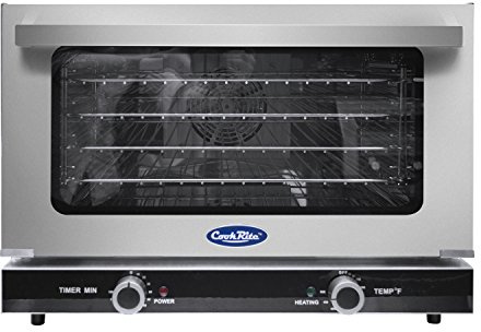 Atosa CookRite CTCO-50 Countertop Electric Convection Oven for Hotel Diner Baking | 16 1/2H x 23W x 23 3/10D | Stainless Steel, Manual Control, 120V, 1550W | (Includes: Water Line Connection Kit)