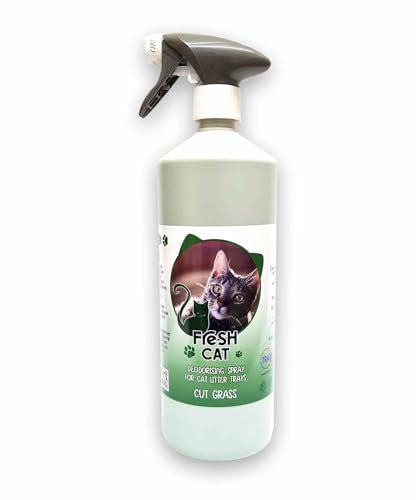 Litter Tray Cleaner Deodoriser Fresh Cat Trigger Spray Bottle 1L (CUT GRASS)