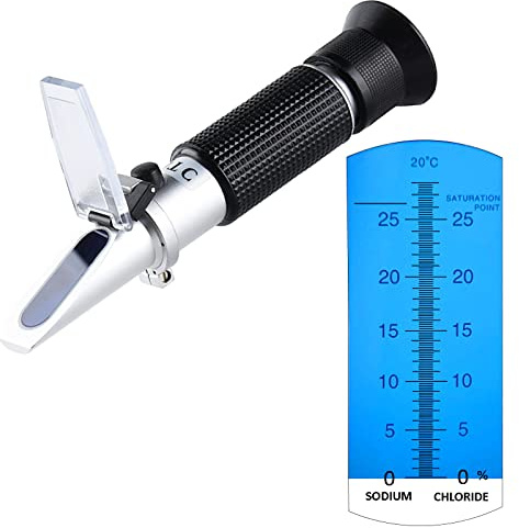 Salinity Refractometer 0~28% for Measuring Sodium Chloride Content in Brine, Seawater and Industry, Nacl Refractometer Salinometer Brine Refractometer for Pickles Curing Foods Making